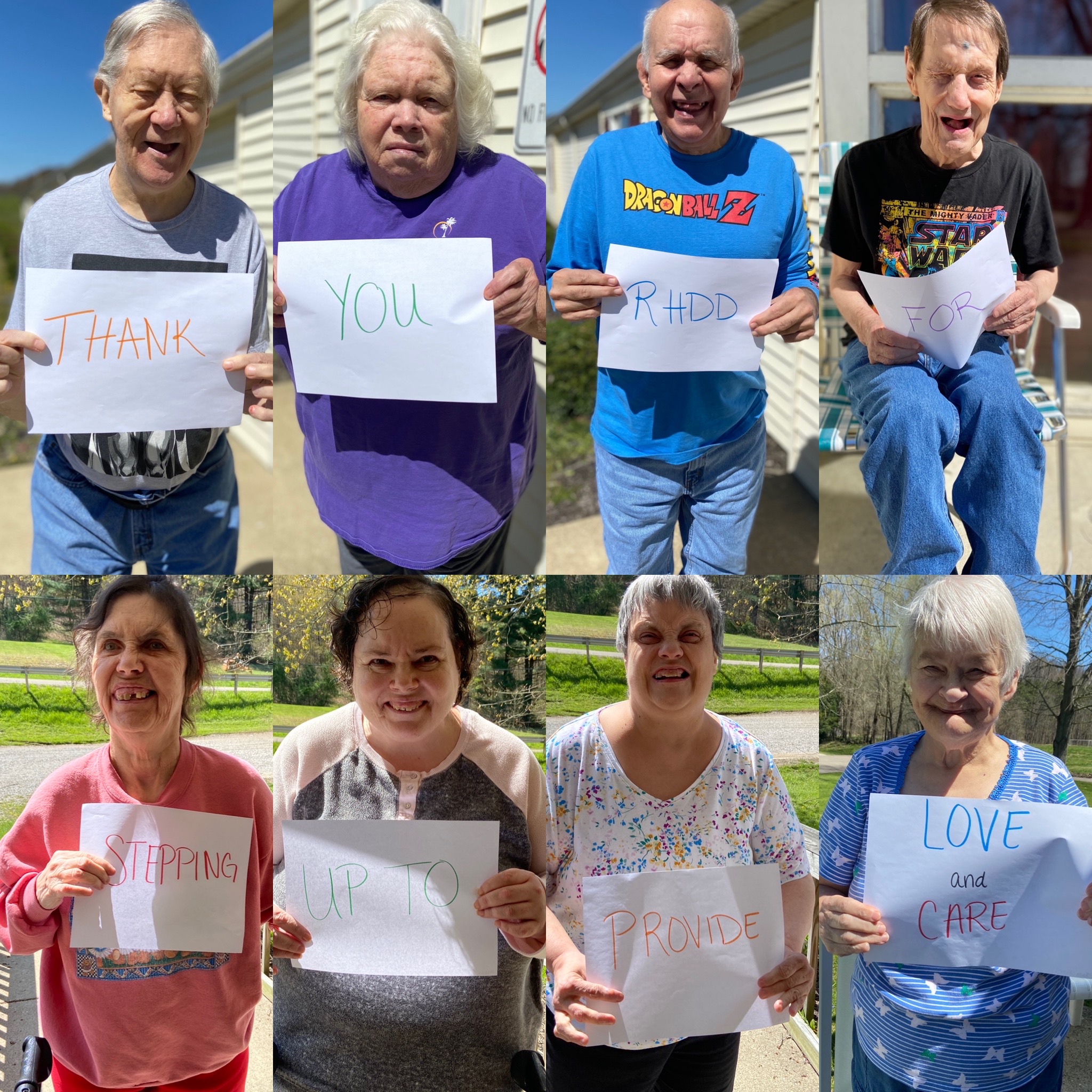 Eight-people-holding-signs-saying-thank-you-for-the-services-they-receive-from-RHDD-in-Ohio